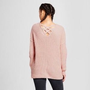 Pink keyhole sweater